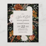 budget rustic elegant modern wedding save the date flyer<br><div class="desc">Rustic watercolor floral wedding save the date invite. With beautiful rust,  terracotta,  blush pink,  black and sage green pampas grass eucalyptus watercolor details. This modern wedding invite is sure to set the style for your big day.</div>