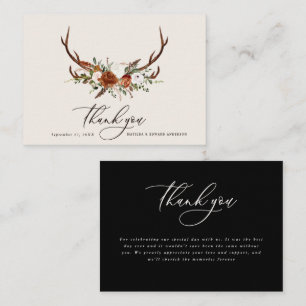 Budget rustic elegant wedding thank you rust black enclosure card