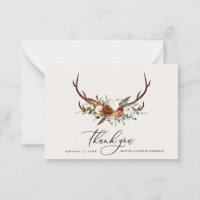 budget Rustic elegant wedding thank you rust stag