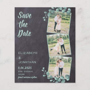 Budget Rustic Eucalyptus 3 Photo Save The Date