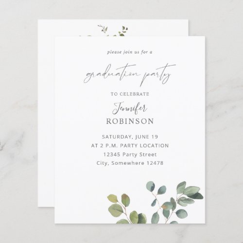 Budget Rustic Eucalyptus Duo 2 Graduation Party