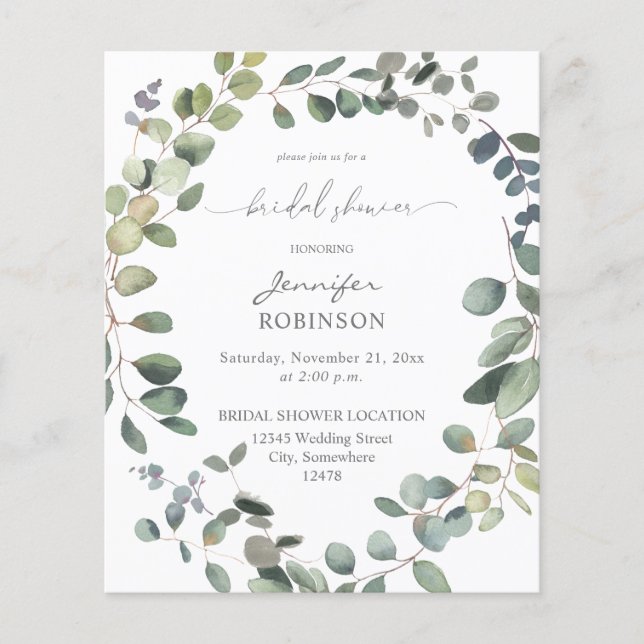 Budget Rustic Eucalyptus Duo Bridal Shower (Front)