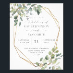 Budget Rustic Eucalyptus & Gold Frame Wedding Flyer<br><div class="desc">******* MATTE PAPER IS THIN. UPGRADE FOR A THICKER PAPER. NO ENVELOPES INCLUDED. FOR CARD STOCK, THICKER CARDS, CHECK OUT THE LINK BELOW. CARD STOCK, THICKER CARDS HAVE AN OPTION FOR ENVELOPES OR INCLUDES THEM******** No envelopes, paper flyer version. Save money on formal invitations with this small invitation. Get your...</div>