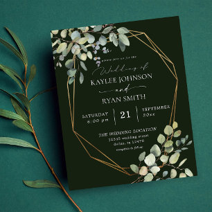 Budget Rustic Eucalyptus & Gold Wedding - Green Flyer