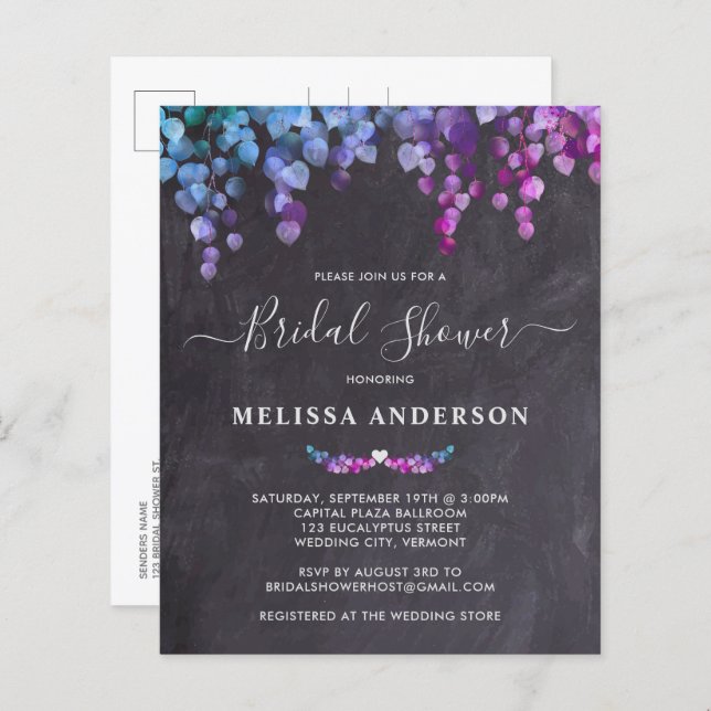 Budget Rustic Eucalyptus Greenery Bridal Shower In (Front/Back)