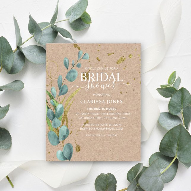 BUDGET Rustic Eucalyptus Kraft Bridal Shower  (Creator Uploaded)