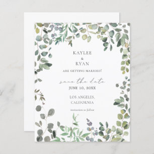 Budget Rustic Eucalyptus Save the Date