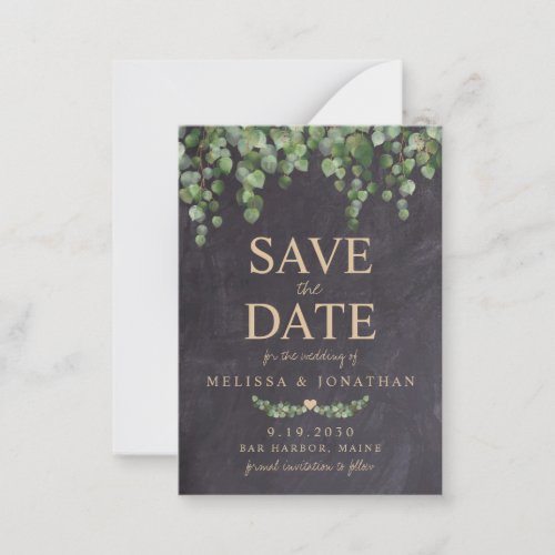 Budget Rustic Eucalyptus Save The Date Note Card