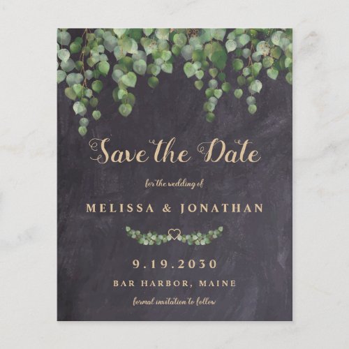 Budget Rustic Eucalyptus Save The Date Postcard