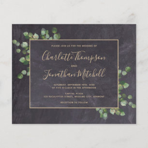Budget Rustic Eucalyptus Wedding Invitation