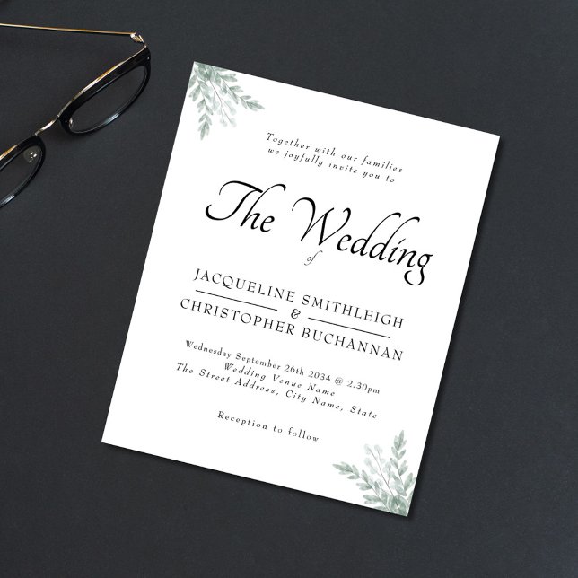 Budget Rustic Eucalyptus Wedding Invitation Flyer (Creator Uploaded)