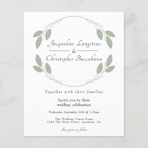 Budget Rustic Eucalyptus Wedding Invitations Flyer