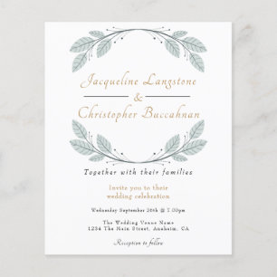 Budget Rustic Eucalyptus Wedding Invitations Flyer