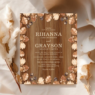 Budget Rustic Fall Autumn Wedding Invitation