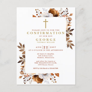 Budget Rustic Fall Botanical Confirmation Invite