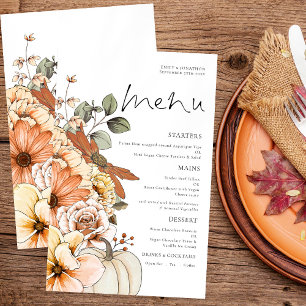 Budget Rustic Fall Florals Pumpkin Wedding Menu
