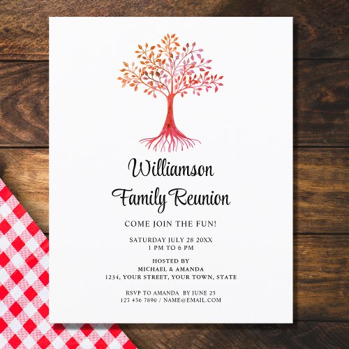 Budget Rustic Family Reunion Invitation 