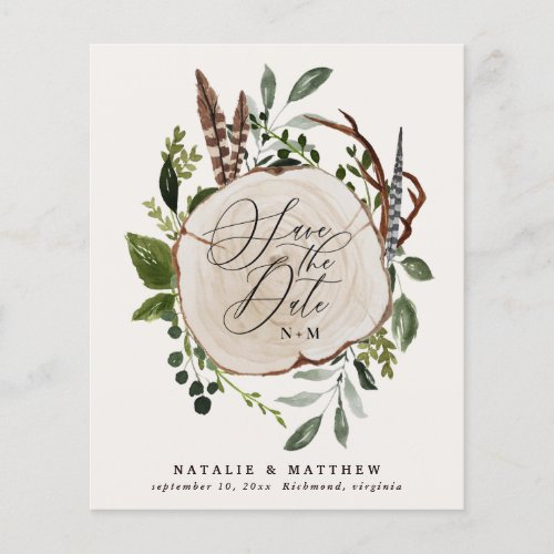 budget Rustic farmhouse fall wedding save the date Flyer