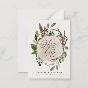 budget Rustic farmhouse fall wedding save the date Note Card