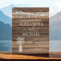 Budget Rustic Farmhouse Lights Wedding Invitation