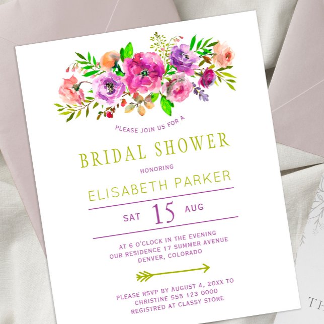 Budget rustic floral bridal shower invitation (Creator Uploaded)