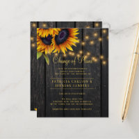 Budget rustic floral change of plans announcement
