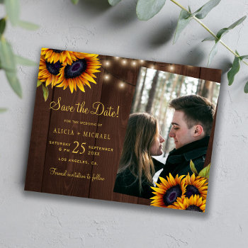 Budget Rustic Floral Photo Wedding Save The Date by invitations_kits at Zazzle