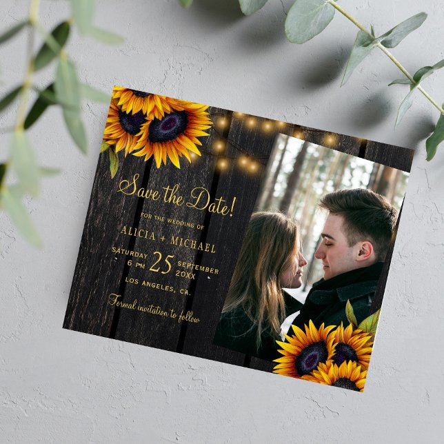 Budget rustic floral photo wedding save the date (Creator Uploaded)