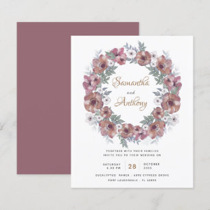 Budget Rustic Floral Terracotta Wedding Invitation