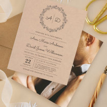Budget Rustic Floral Wreath Wedding Photo