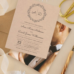 Budget Rustic Floral Wreath Wedding Photo