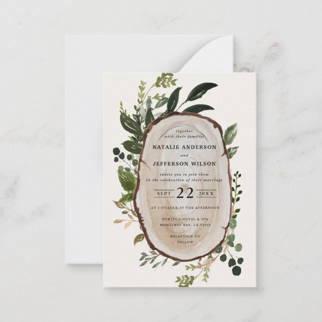 budget Rustic Foliage Farmhouse Wedding invitation | Zazzle