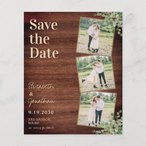 Budget Rustic Foliage Photo QR Code Save The Date