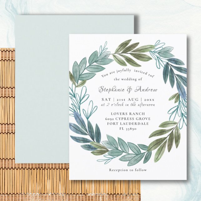 Budget Rustic Foliage Sage Green Wedding Invite (Creator Uploaded)