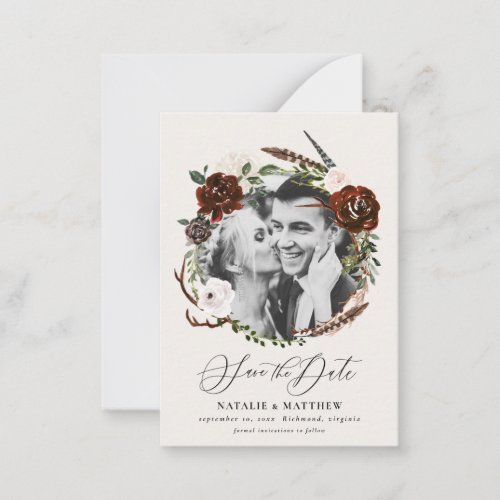 budget Rustic foliage save the date announcement