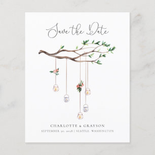 Budget Rustic Forest Save the Date Invitation Flyer