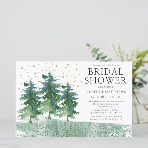 Budget Rustic Forest Watercolor Bridal Shower