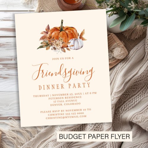 Budget rustic Friendsgiving dinner invitation Flyer