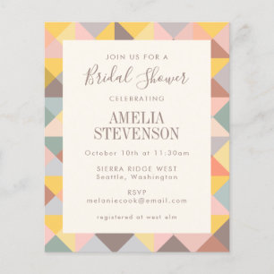 Budget Rustic Geometric Art Bridal Shower Invite