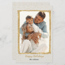 Budget Rustic Gold Frame Photo Holiday Card