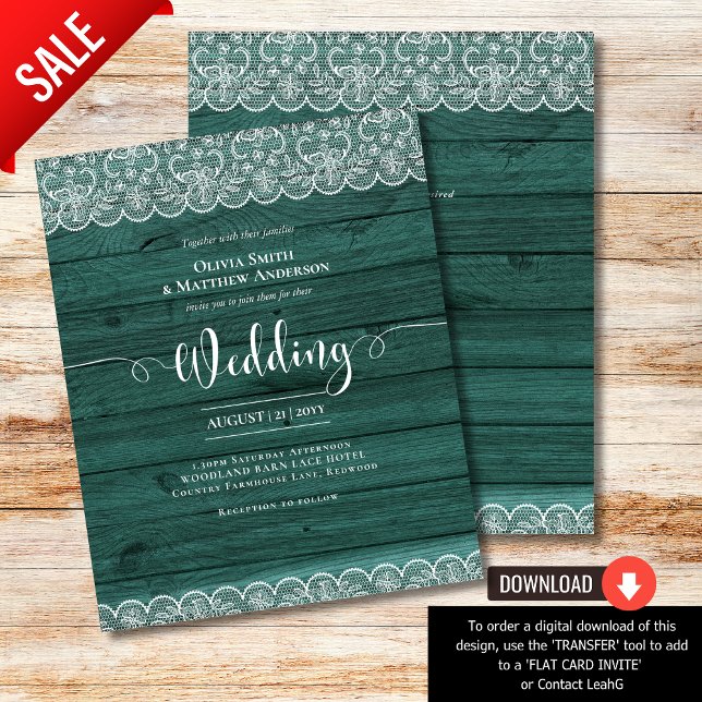 BUDGET Rustic Green White Lace Wedding (Creator Uploaded)