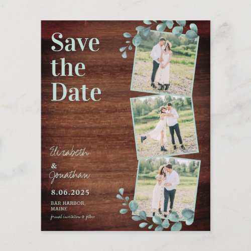 Budget Rustic Greenery Photo Collage Save The Date