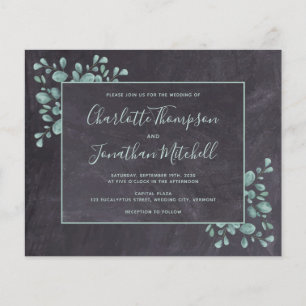 Budget Rustic Greenery Wedding Invitation