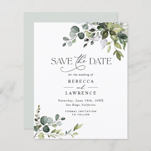 Budget Rustic Greenery Wedding Save the Date