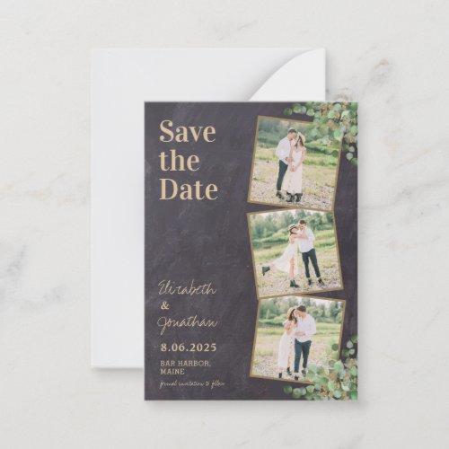 Budget Rustic Greenery Wedding Save The Date Note Card