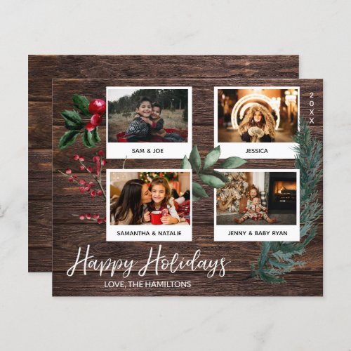Budget Rustic Happy Holidays Instant Multi Photo