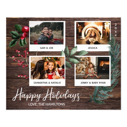 Budget Rustic Happy Holidays Instant Multi Photo Flyer