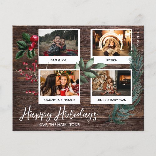 Budget Rustic Happy Holidays Instant Multi Photo Flyer
