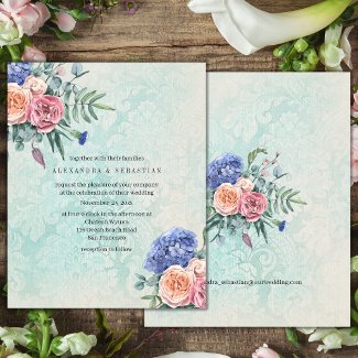Budget Rustic Hydrangeas on Faded Green Wedding