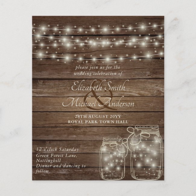 Budget Rustic Lights Mason Jars Cheapest Wedding